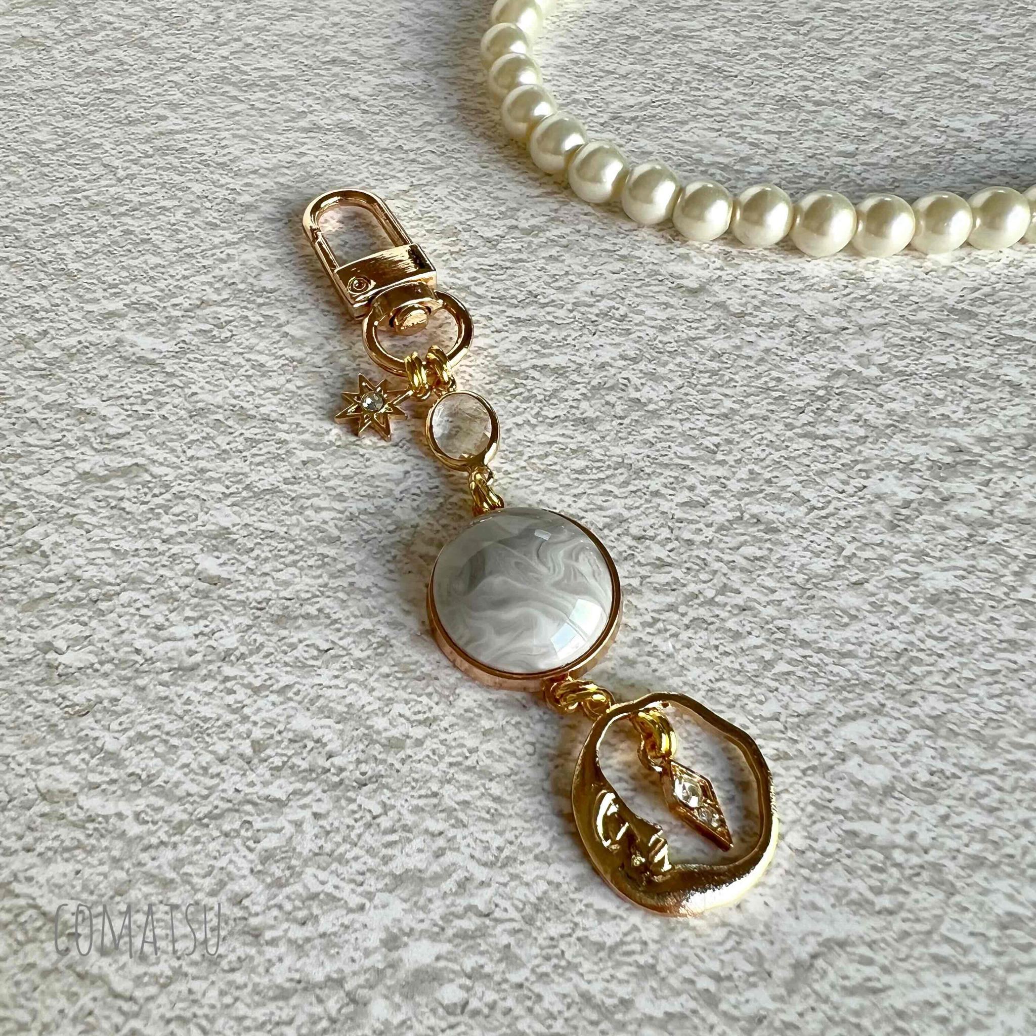 惑星チャームストラップ付きスマホケース スマホストラップ付きカバー | 6枚目